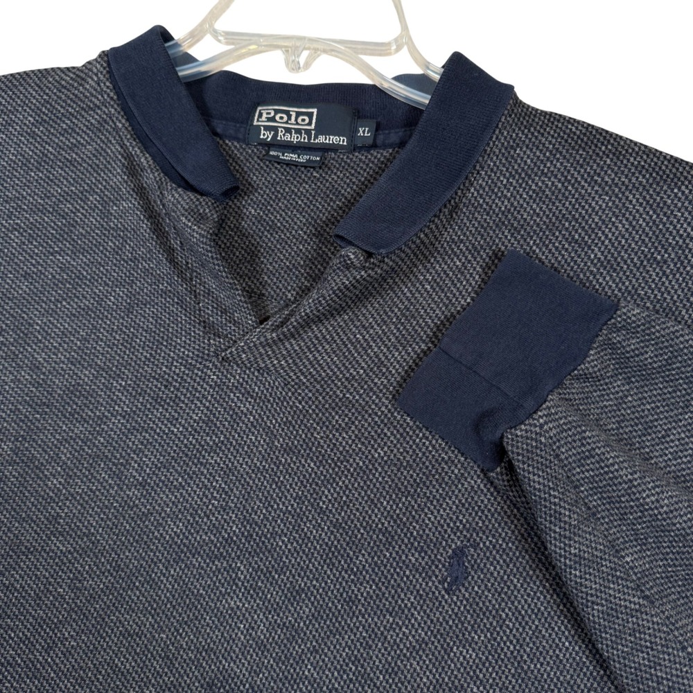 Vintage Polo Ralph Lauren Mens XL Pima Cotton Long Sleeve Knit Polo Shirt